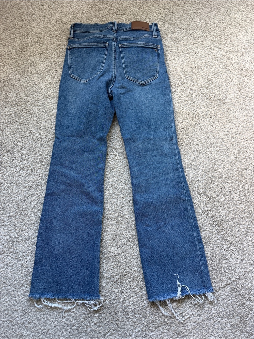 Madewell Blue High-Rise Flare Jeans with Frayed Hem - Picture 4 of 6